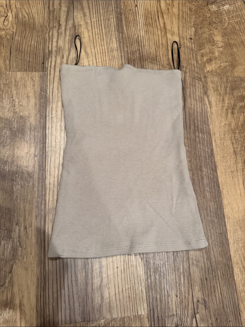 H&M Light Beige Ribbed Strapless Camisole